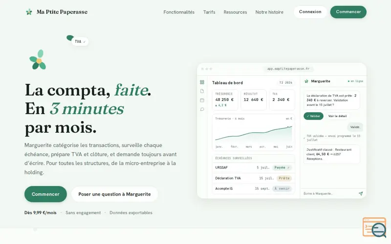 Screenshot of Ma Ptite Paperasse