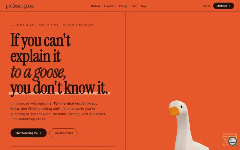 Screenshot of Professor Goose