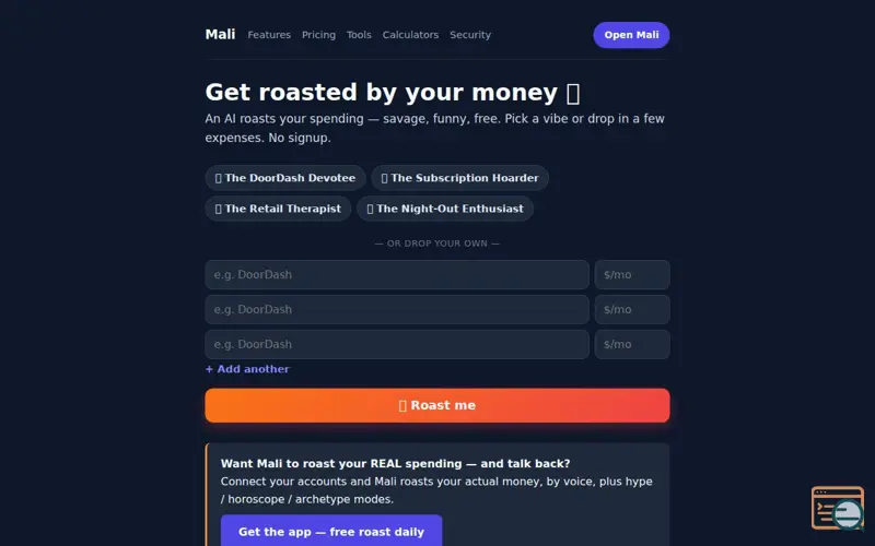 Screenshot of Malimoney