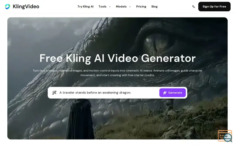 Screenshot of KlingVideo