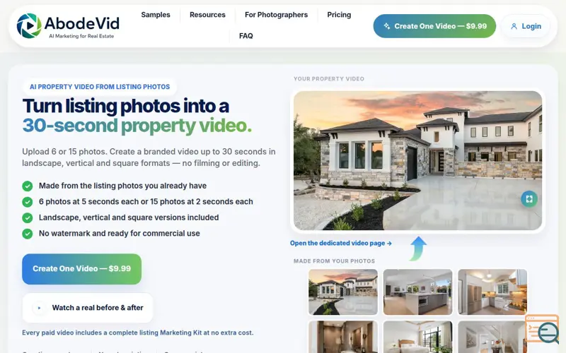 Screenshot of AbodeVid
