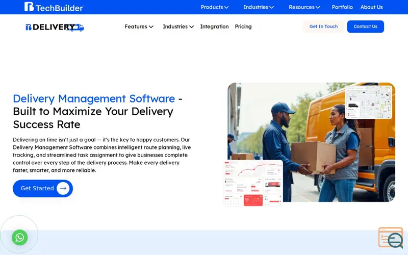 Screenshot of Delivery Management Software