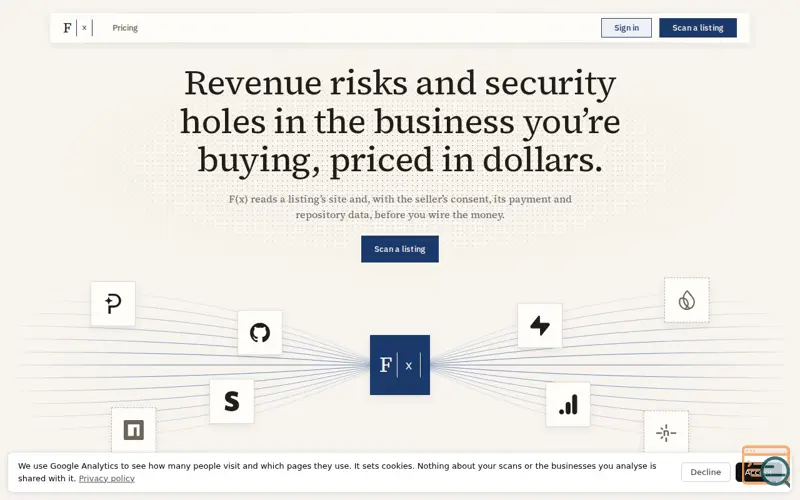 Screenshot of fxscan.app