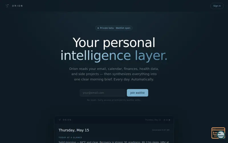 Screenshot of Orion