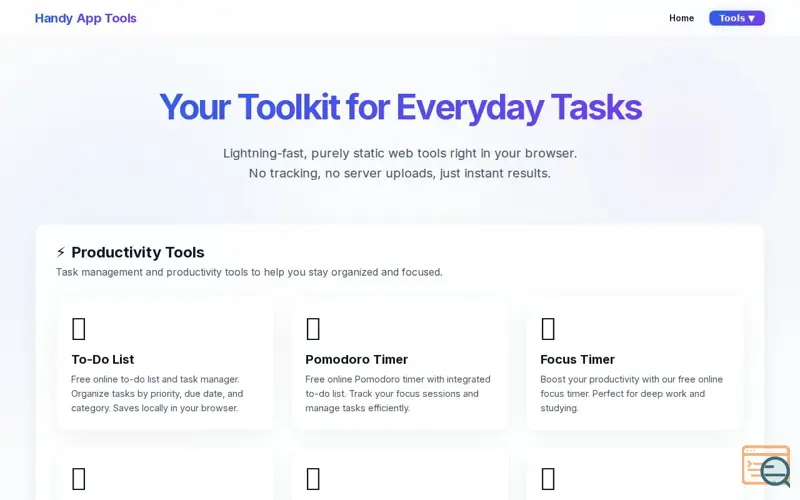 Screenshot of Free Online Toolkits