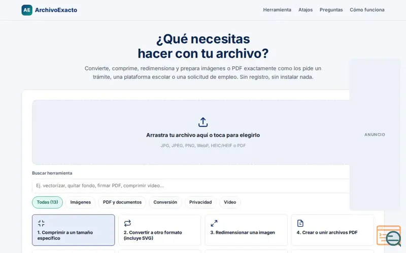Screenshot of ArchivoExacto
