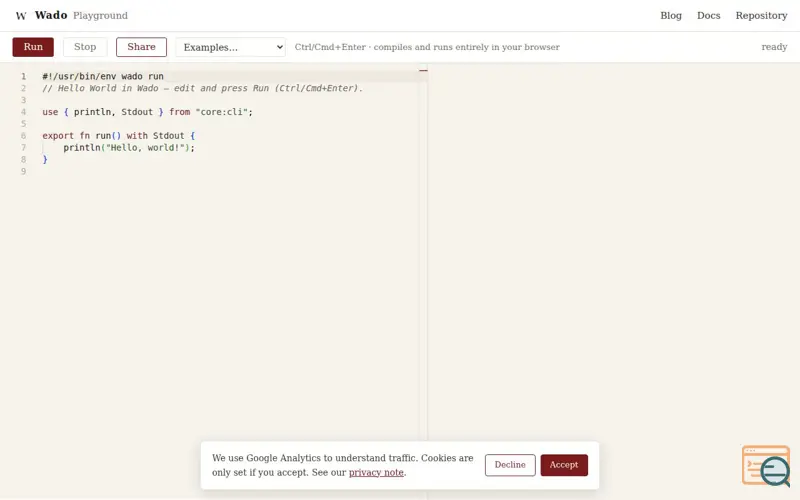 Screenshot of Wado-lang