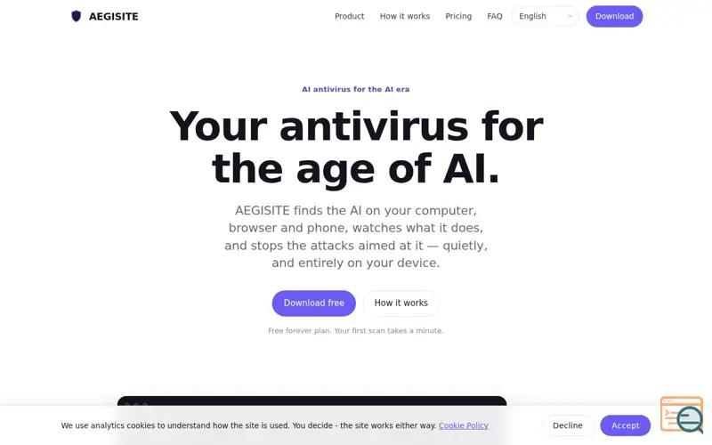 Screenshot of AEGISITE
