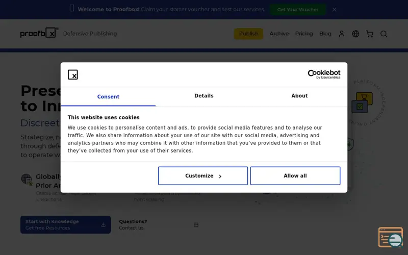 Screenshot of Proofbox