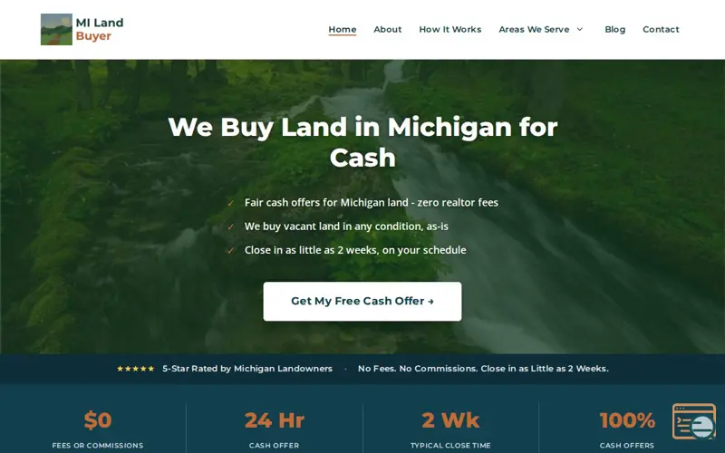 Screenshot of Michigan Land Buyer