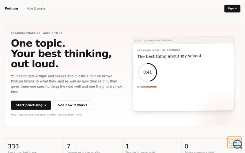 Screenshot of Podium