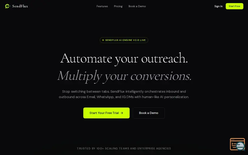 Screenshot of SendFlux