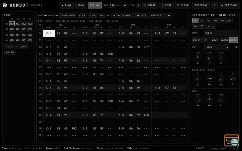 Screenshot of Playrowbot