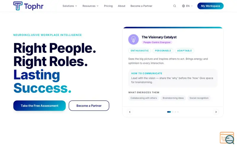 Screenshot of Tophr: Rethink How Teams Work