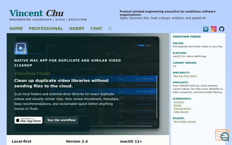 Screenshot of VideoTwin Finder