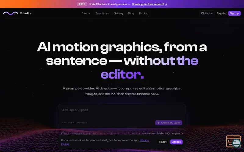 Screenshot of Onda Studio