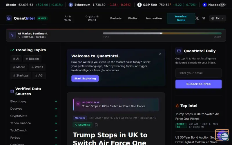 Screenshot of QuantIntel
