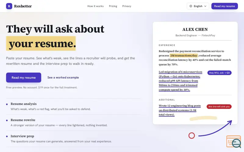 Screenshot of Resbetter