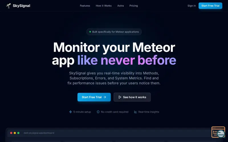 Screenshot of SkySignal