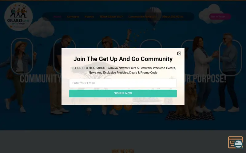 Screenshot of Get Up and Go, a launch using Expand Maker