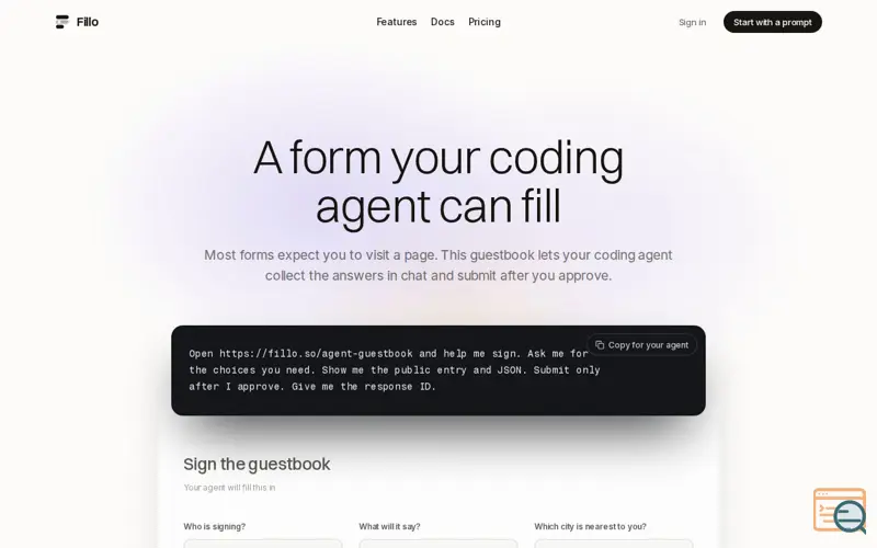 Screenshot of Fillo