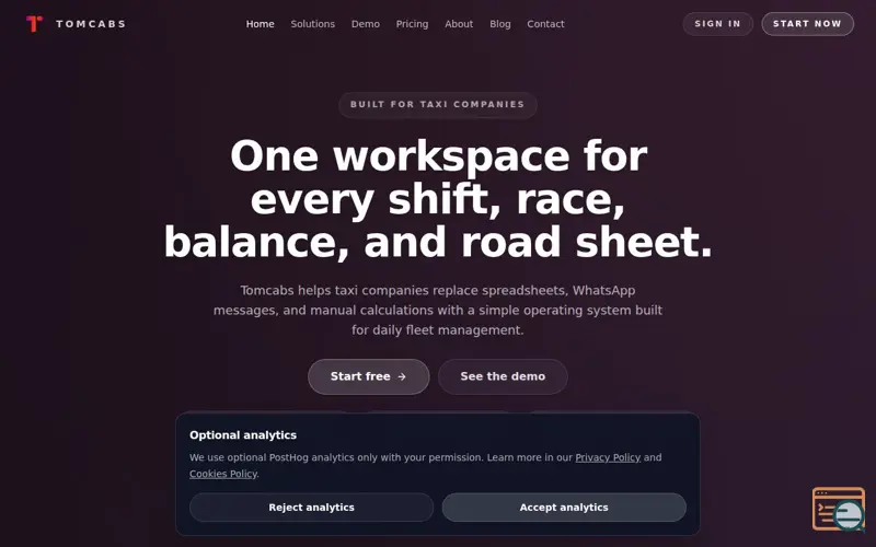 Screenshot of Tomcabs