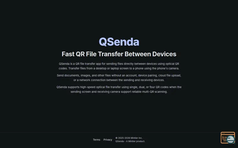 Screenshot of QSenda