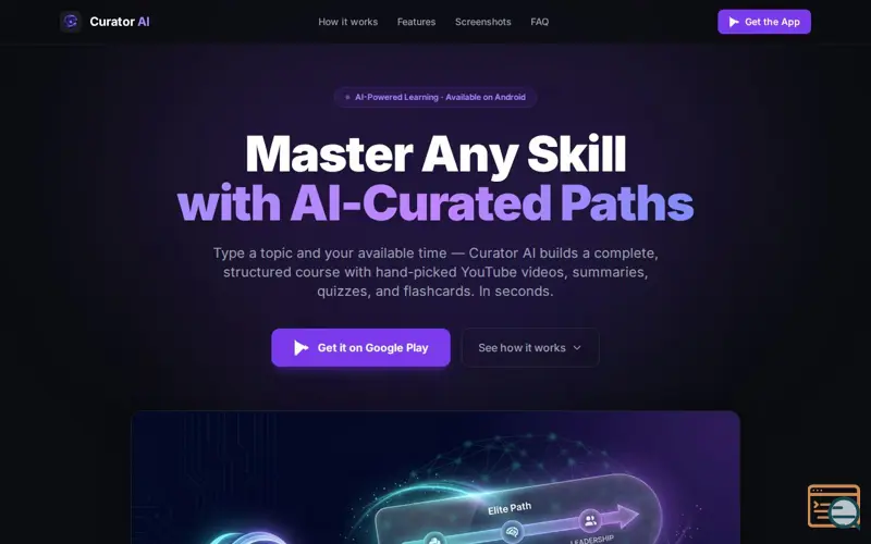 Screenshot of Curator AI