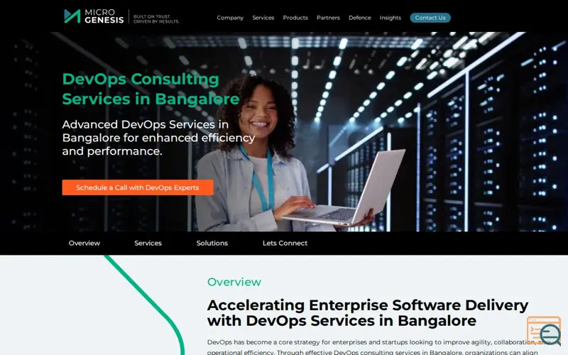 Screenshot of MicroGenesis DevOps Services
