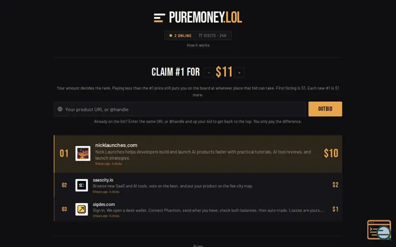 Screenshot of PureMoney.lol