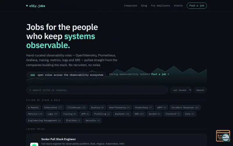 Screenshot of O11y
