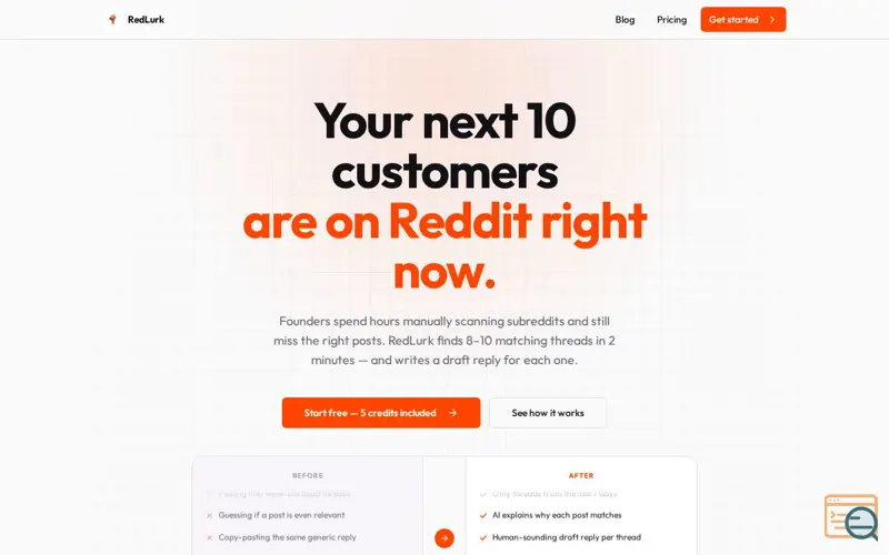 Screenshot of RedLurk