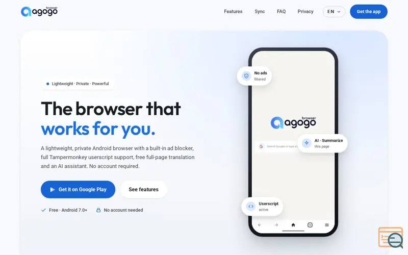 Screenshot of Agogo Browser