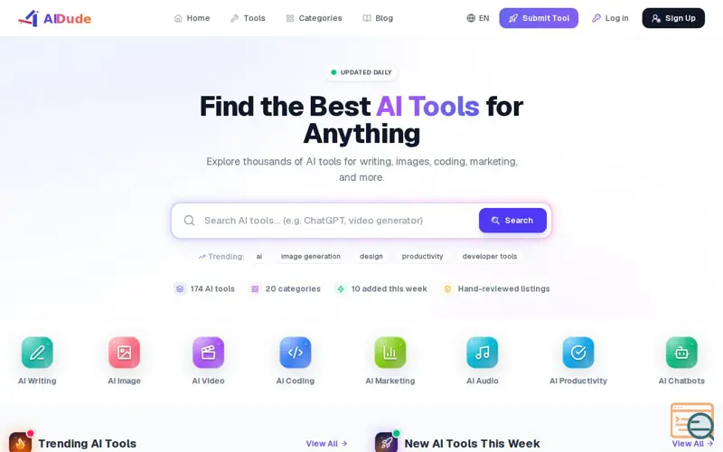 Screenshot of AIDude