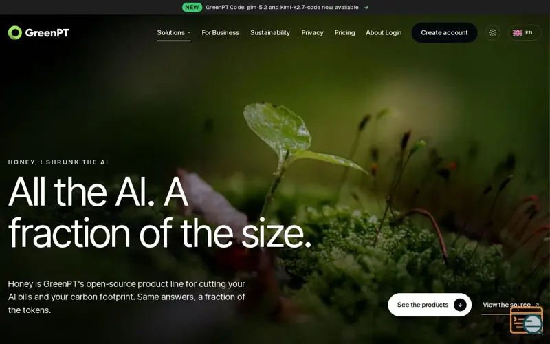 Screenshot of Honey (I Shrunk the AI) by GreenPT