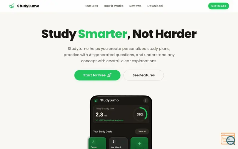 Screenshot of StudyLumo