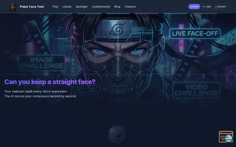 Screenshot of PokerFaceTest