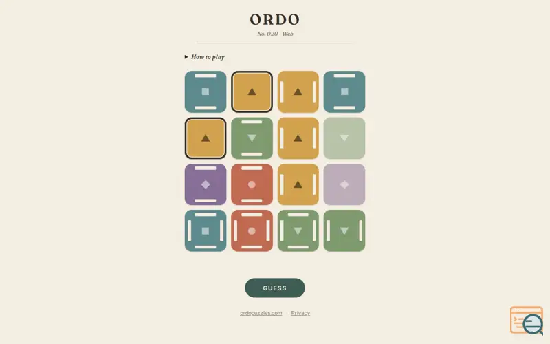 Screenshot of Ordo: Daily Deduction Puzzle