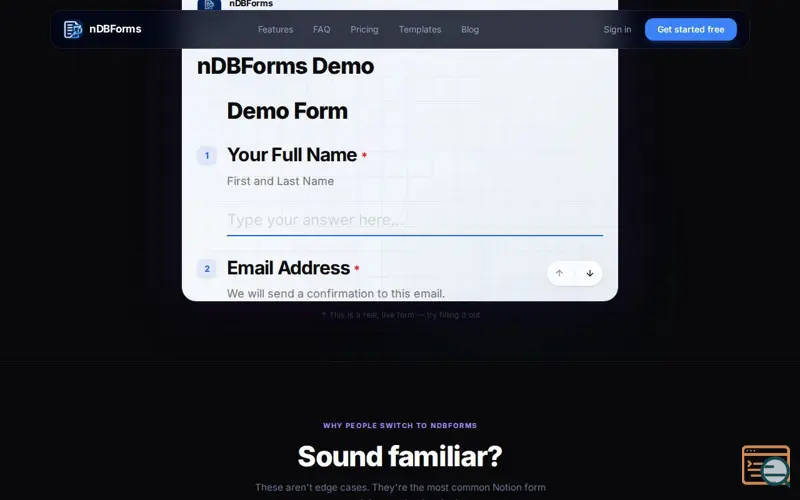 Screenshot of nDBForms 