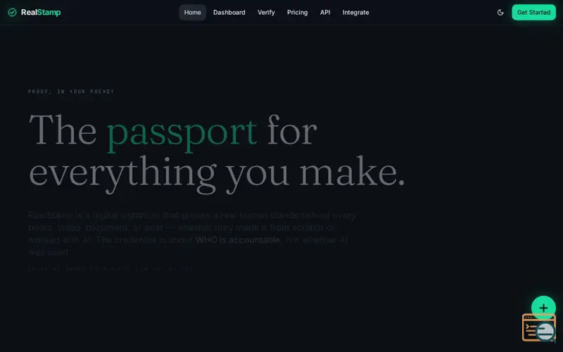 Screenshot of RealStamp