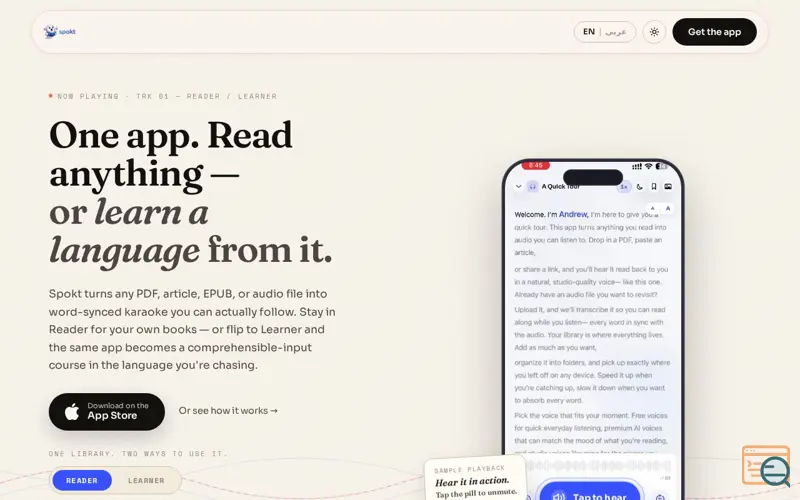 Screenshot of Spokt