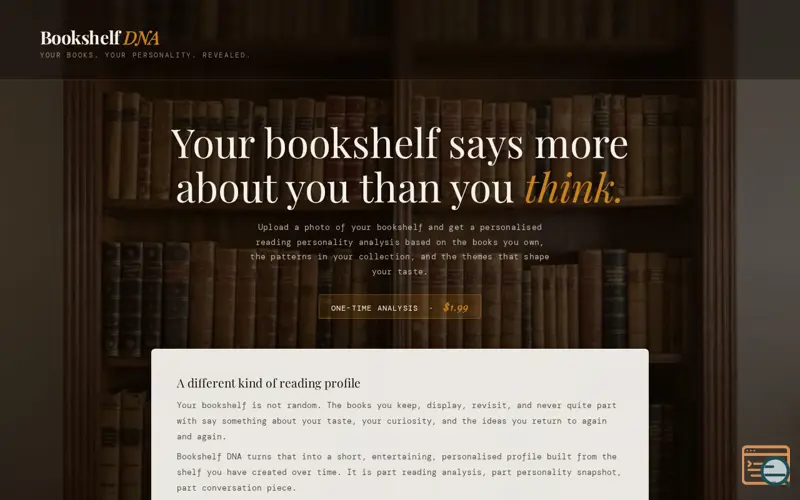 Screenshot of Bookshelf DNA —Your Reading Profile