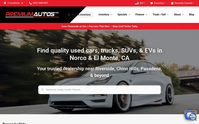 Screenshot of Premium Autos