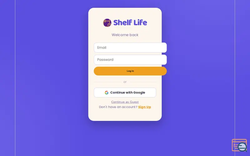 Screenshot of shelf Life
