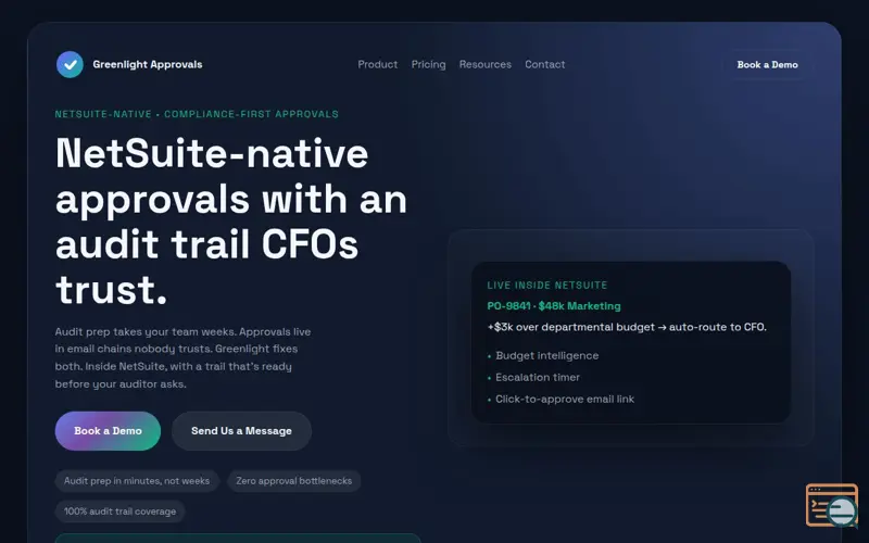 Screenshot of Greenlight Approvals