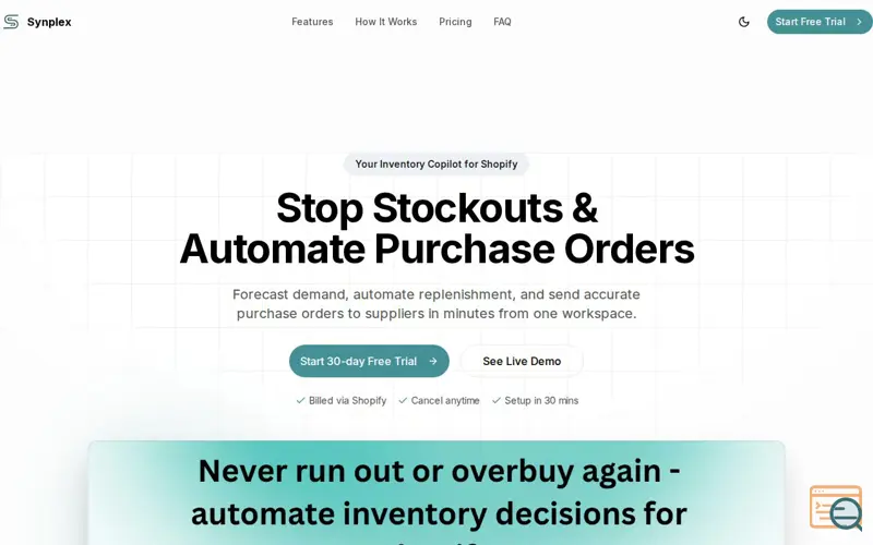 Screenshot of Synplex