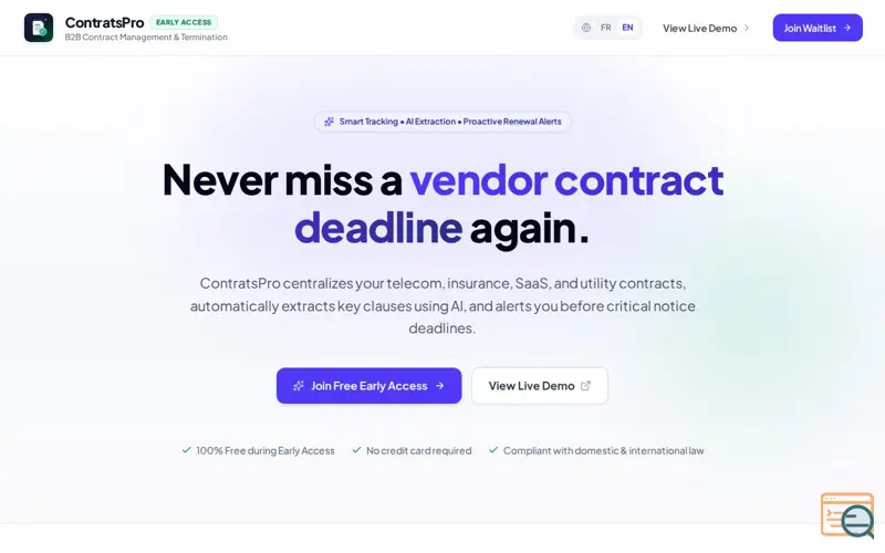 Screenshot of ContratsPro B2B