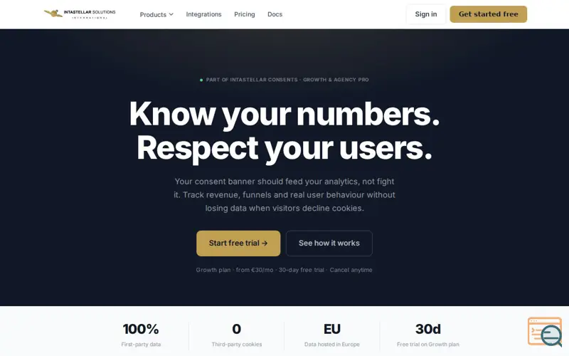 Screenshot of Intastellar Analytics