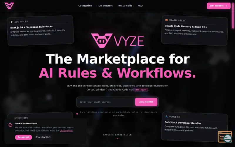 Screenshot of Vyze