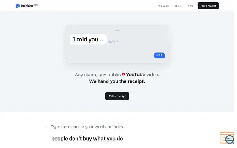 Screenshot of ItoldYou — the exact second anyone said it